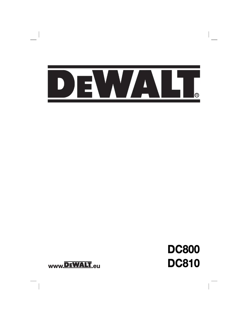Page 1 de la notice Manuel utilisateur DeWalt DC810