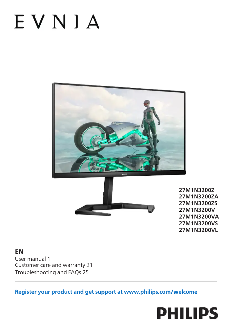 Page 1 de la notice Manuel utilisateur Philips Momentum 27M1N3200Z