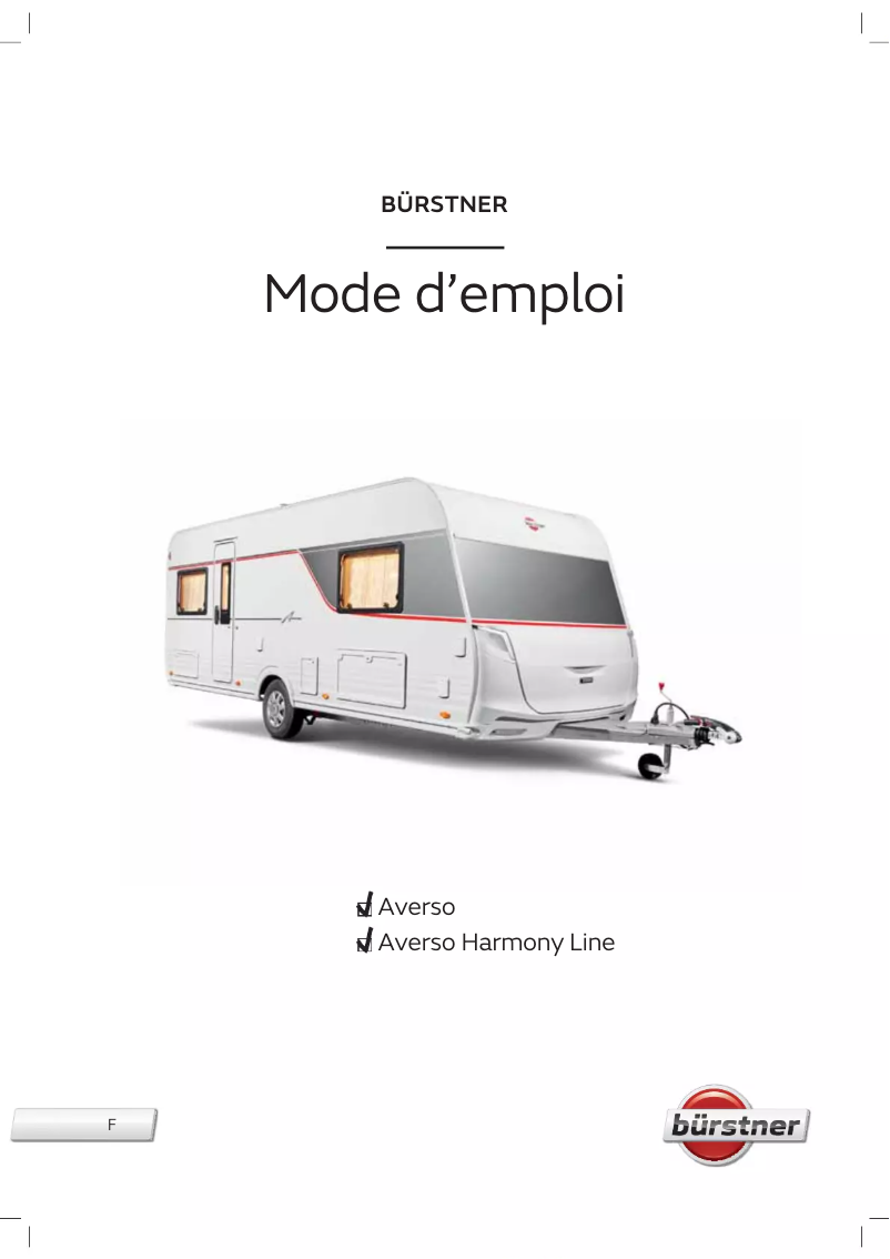 Page 1 de la notice Manuel utilisateur Bürstner Averso (2020)