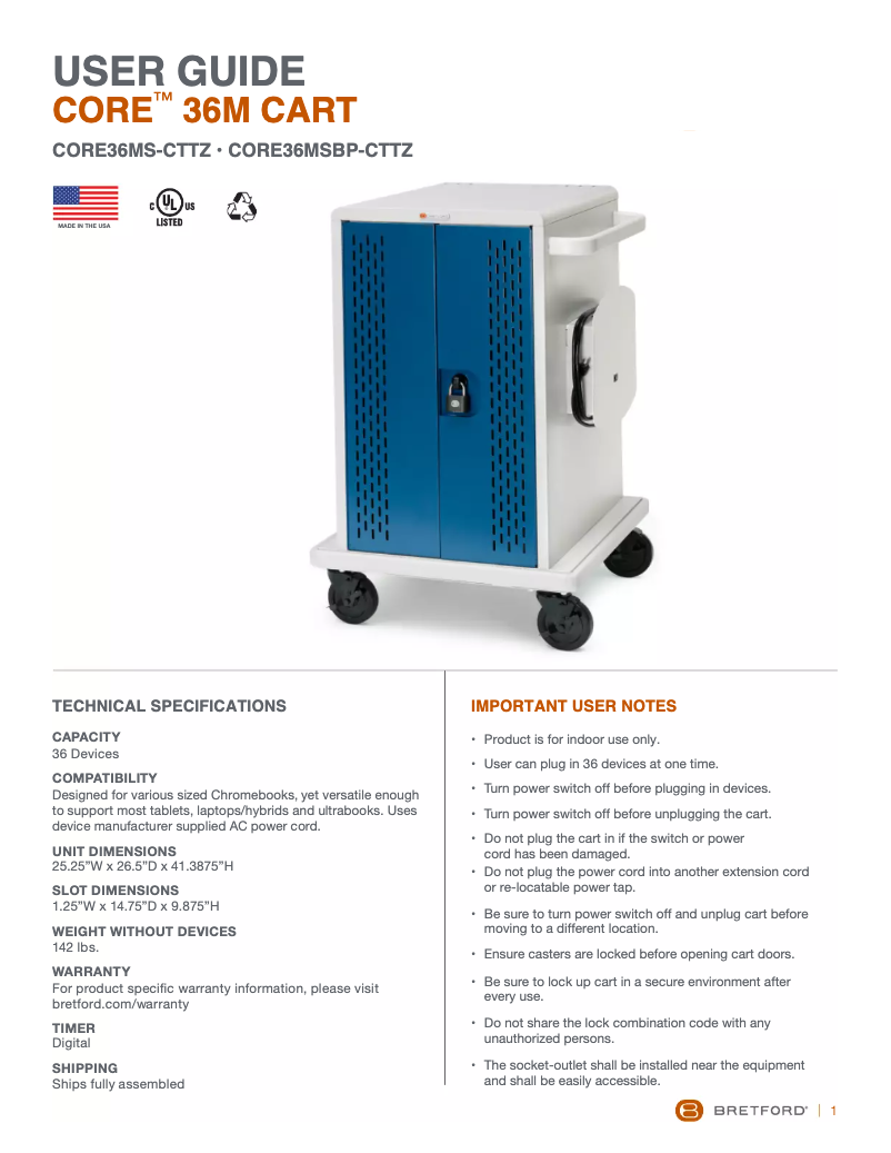 Image de la première page du manuel de l'appareil CORE24MS-CTTZ