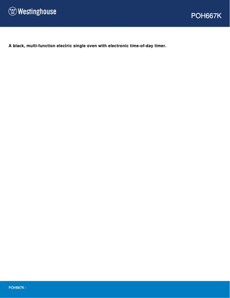 Page 1 de la notice Manuel utilisateur Westinghouse POH667K