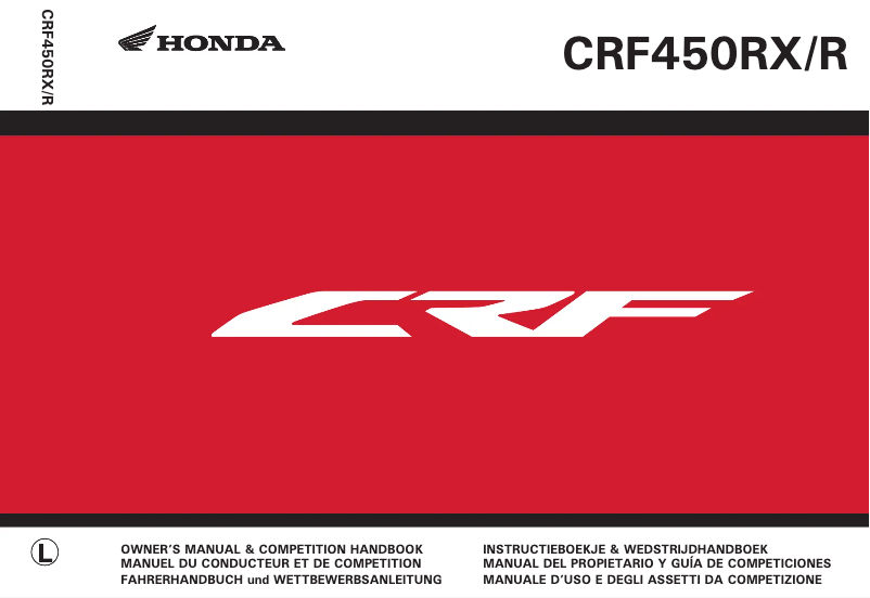 Page 1 de la notice Manuel utilisateur Honda CRF450RX (2020)