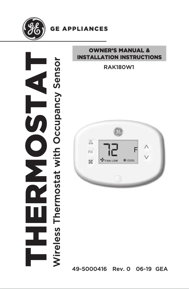 Página 1 del manual Manual de usuario GE RAK180W1