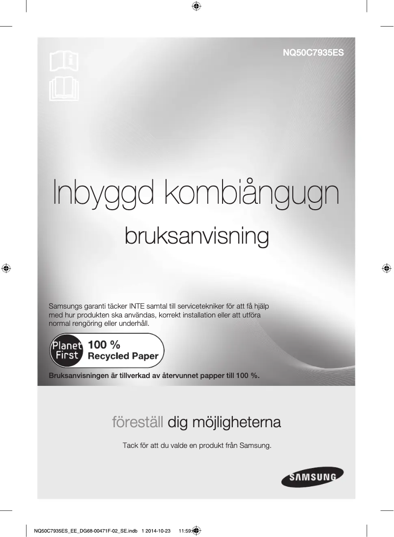 Page 1 de la notice Manuel utilisateur Samsung NQ50C7935ES/EE