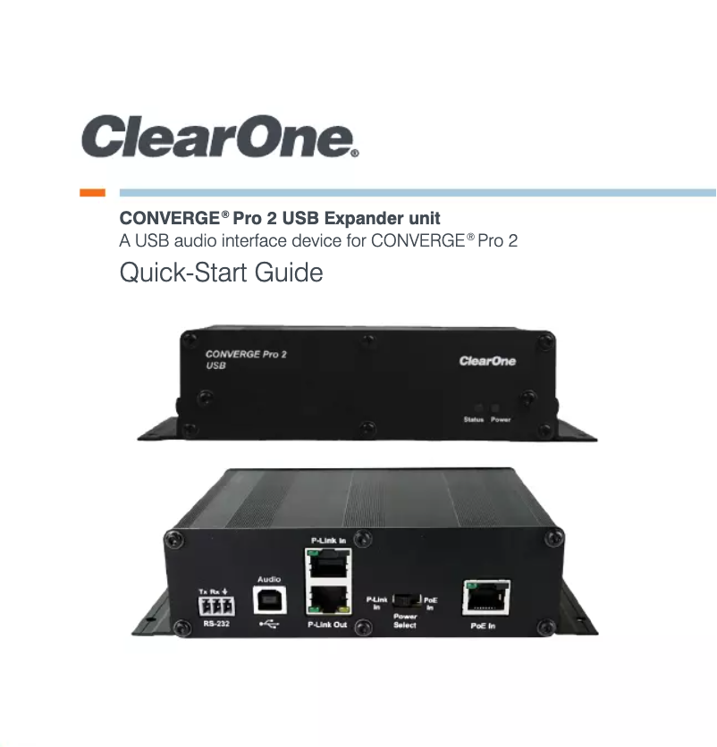 Page n°1 - Manuel utilisateur ClearOne CONVERGE Pro 2