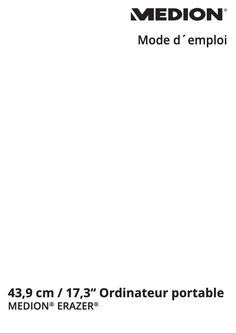 Image de la première page du manuel de l'appareil Erazer X7843 MD 99557