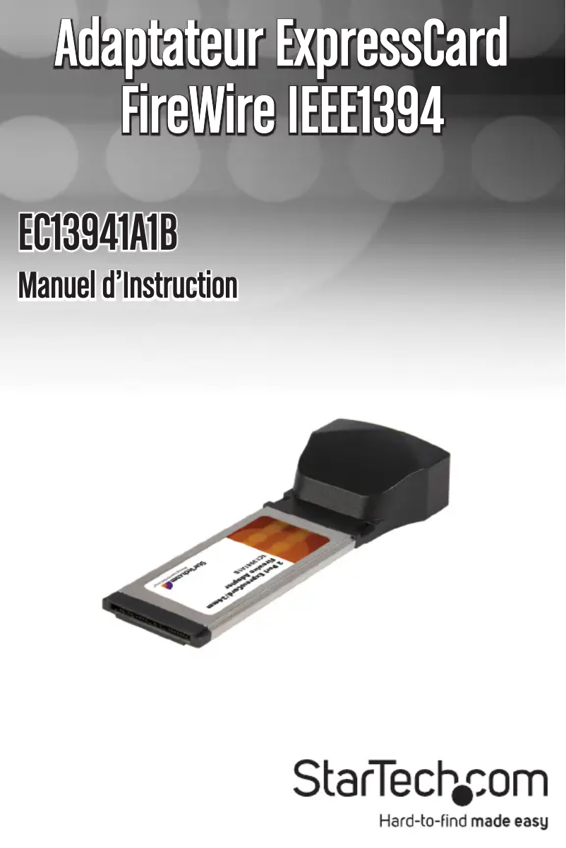 Page n°1 - Manuel utilisateur StarTech.com EC13941A1B