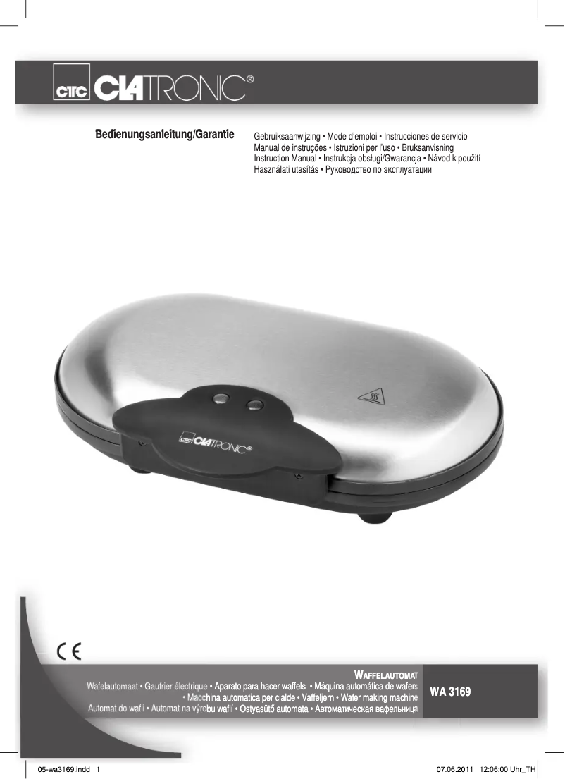 Page 1 de la notice Manuel utilisateur Clatronic WA 3169