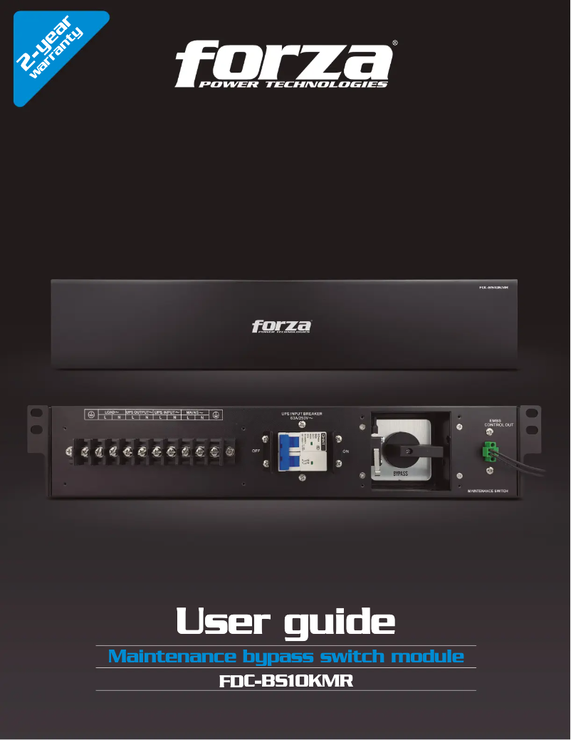 Page 1 de la notice Manuel utilisateur Forza FDC-BS10KMR
