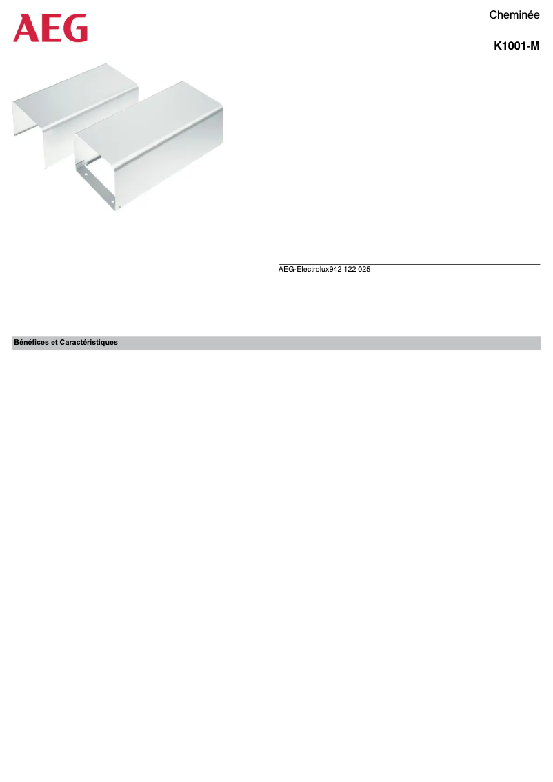 Image de la première page du manuel de l'appareil K1001-M