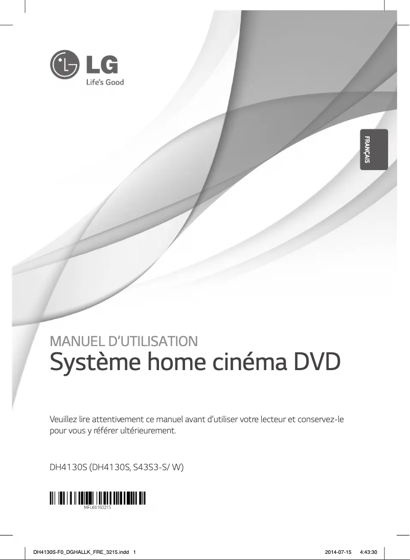 Page 1 de la notice Manuel utilisateur LG DH4130S