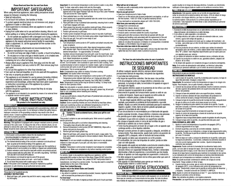 Image de la première page du manuel de l'appareil GGR240L