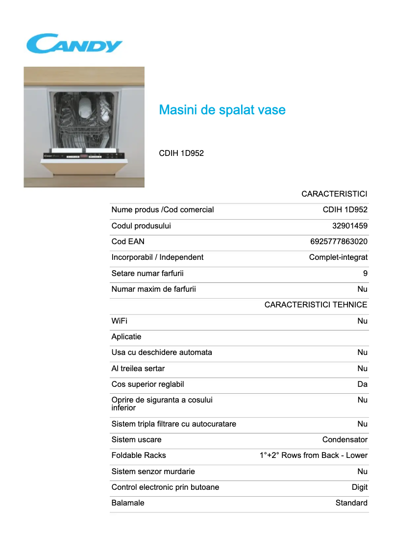 Image de la première page du manuel de l'appareil CDIH 1D952