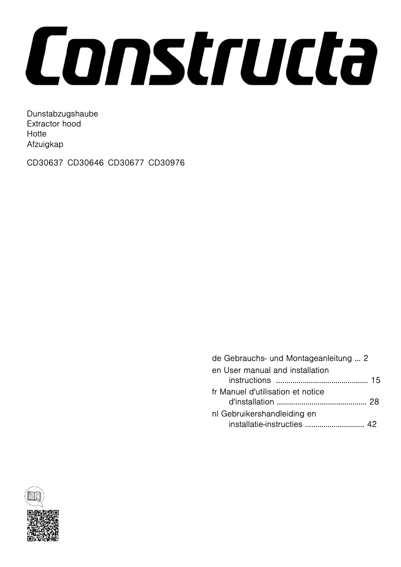 Page 1 de la notice Instructions / montage Constructa CD30976