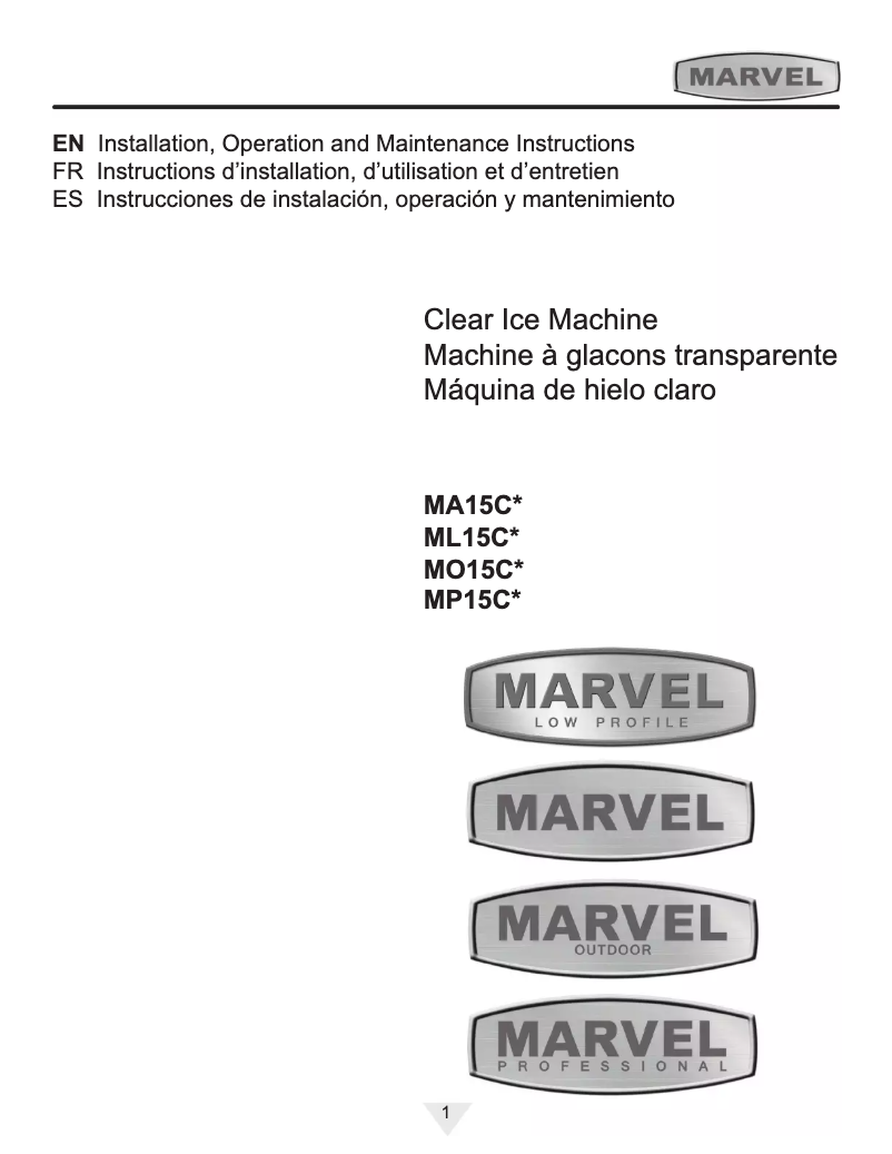 Page 1 de la notice Manuel utilisateur Marvel MP15CPS3LS
