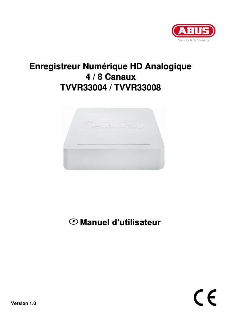 Page n°1 - Manuel utilisateur Abus TVVR33418