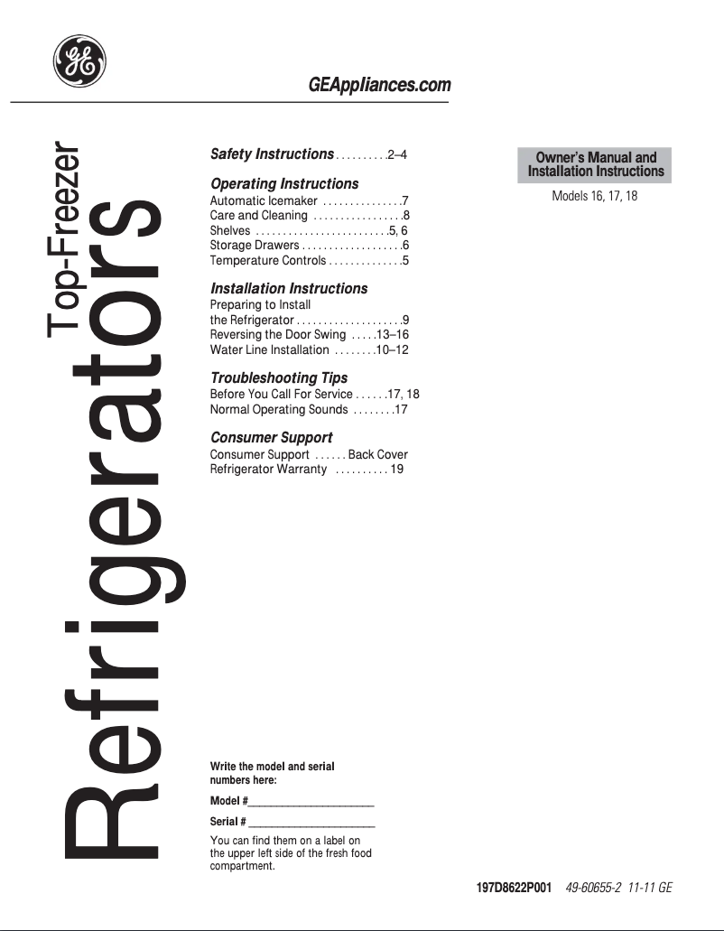 Page 1 de la notice Manuel utilisateur Hotpoint HTN17CBDRCC