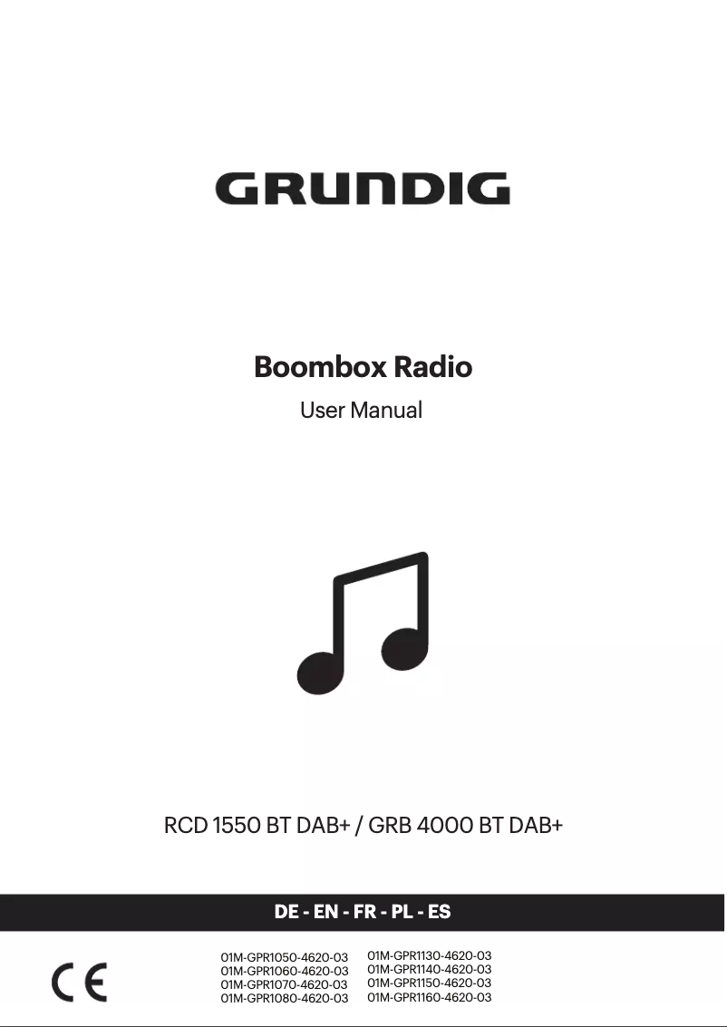 Página 1 del manual Manual de usuario Grundig GRB 4000 BT DAB+