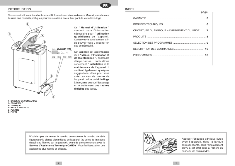 Page n°1 - Manuel utilisateur Candy LB CTS 100 T