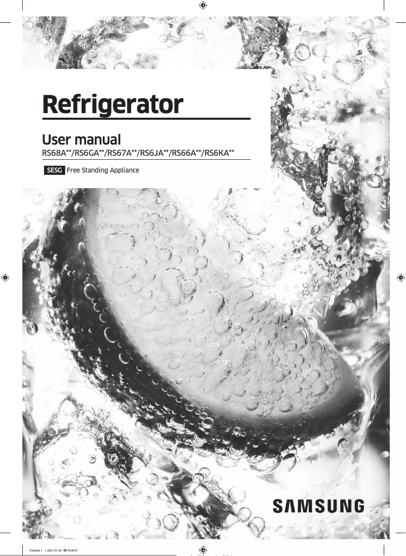 Image de la première page du manuel de l'appareil RS67N8211B1