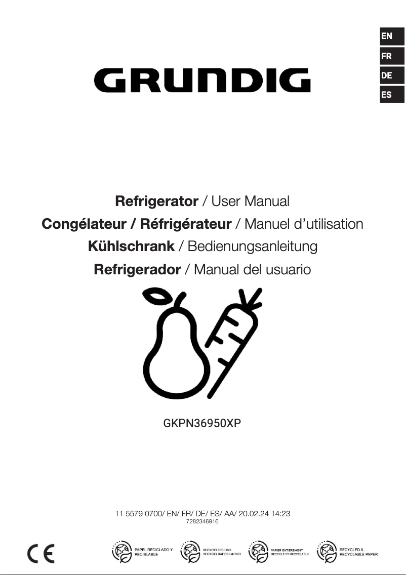 Page 1 de la notice Manuel utilisateur Grundig GKPN 36950 XP
