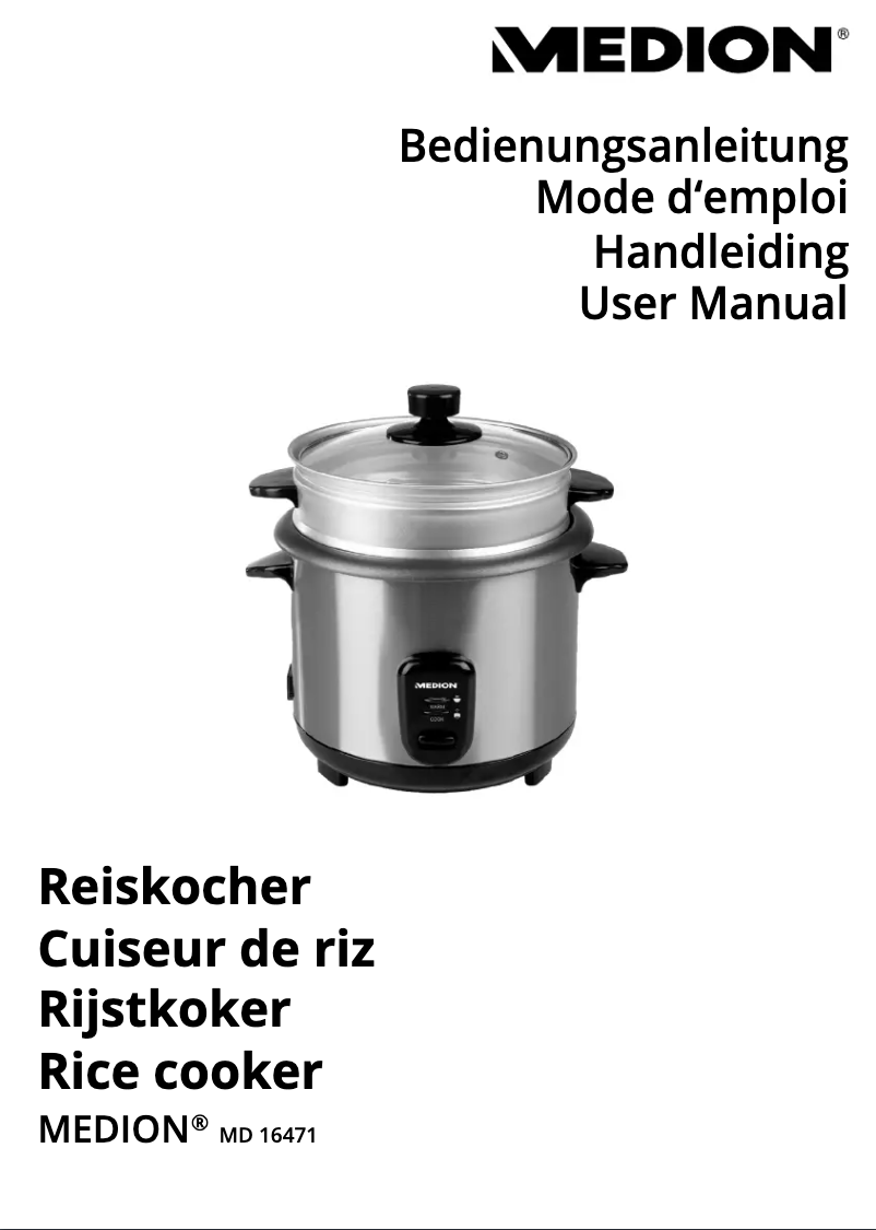 Page 1 de la notice Manuel utilisateur Medion MD 16471