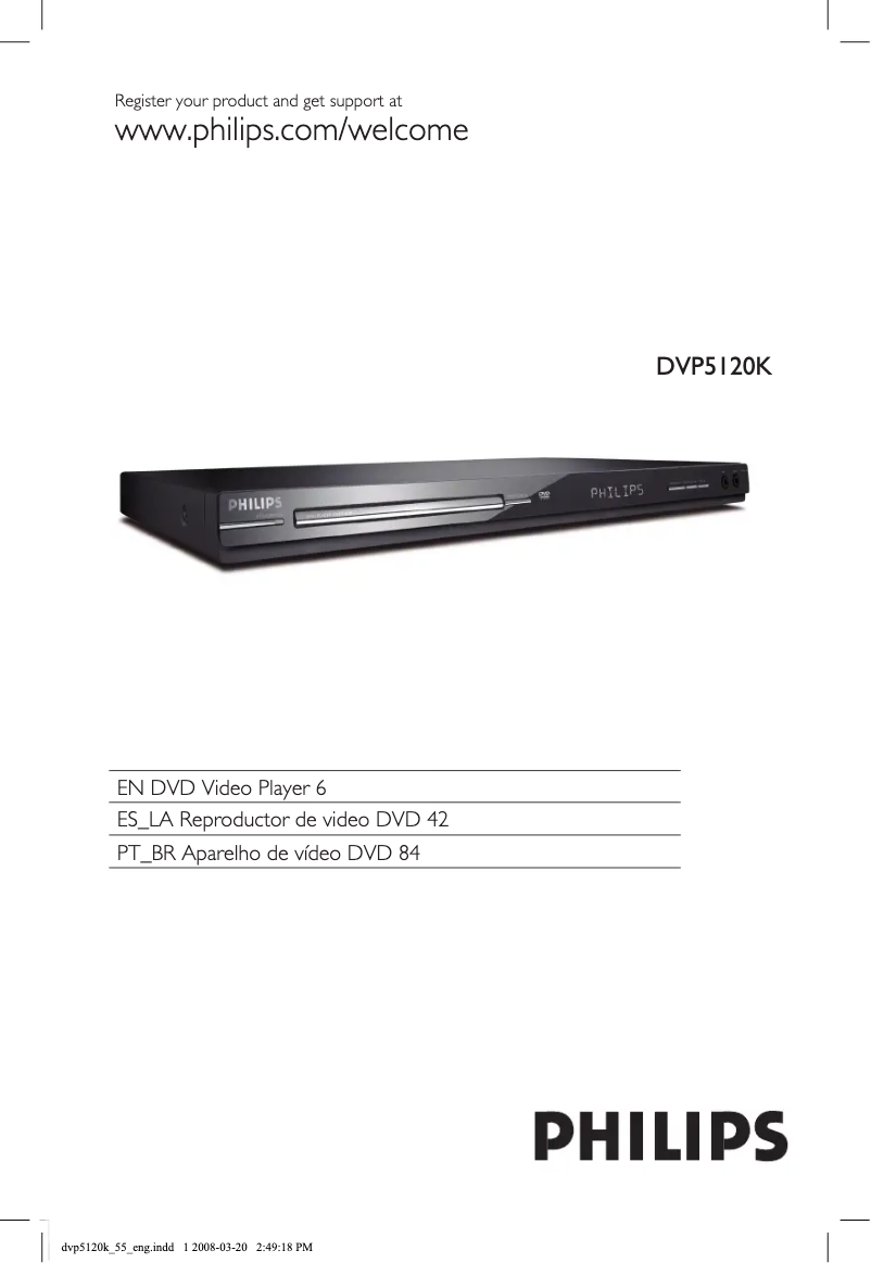 Page 1 de la notice Manuel utilisateur Philips DVP5120K