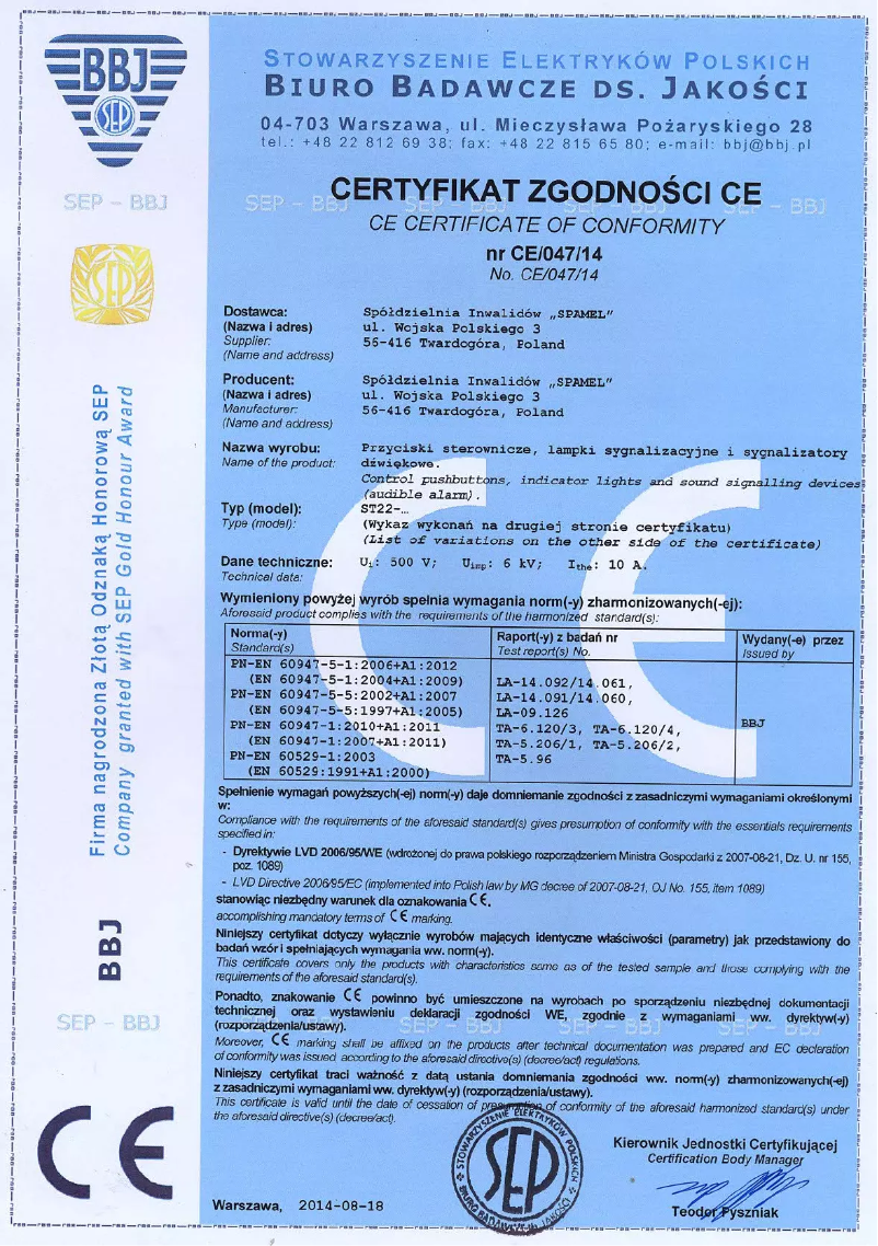 Page 1 de la notice Manuel utilisateur Spamel ST22-LG