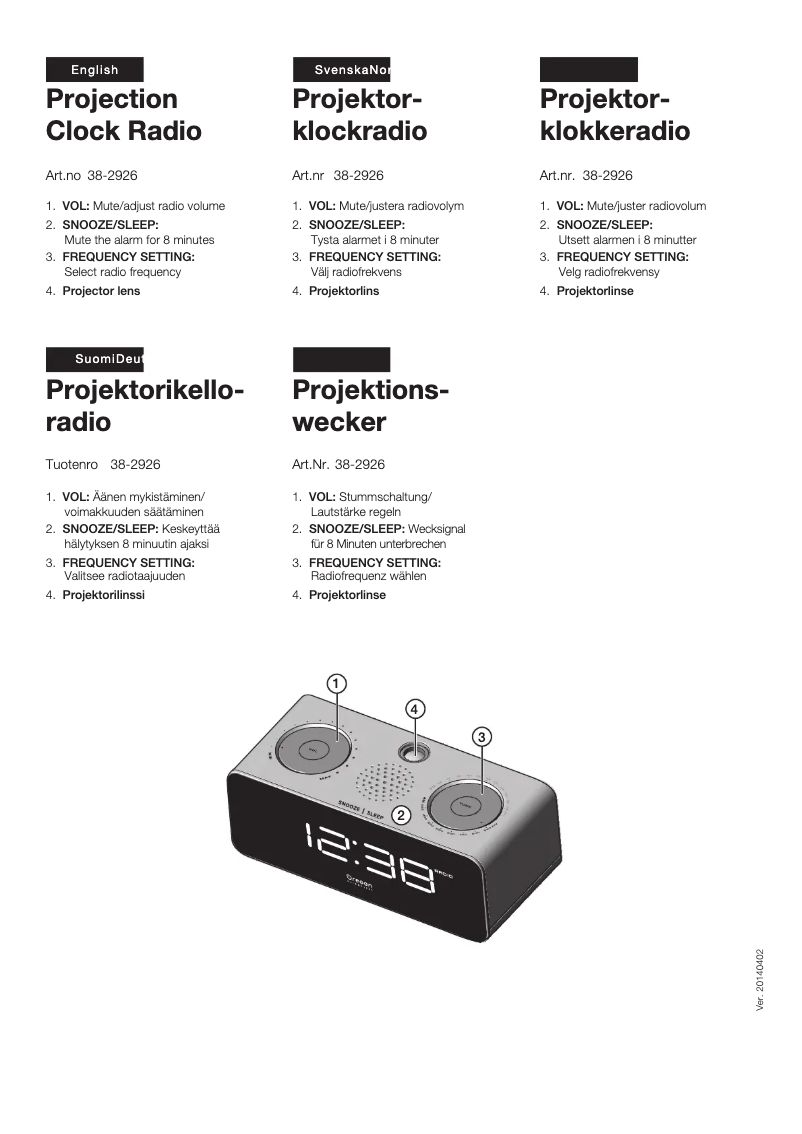 Page 1 de la notice Manuel utilisateur Oregon Scientific 38-2926