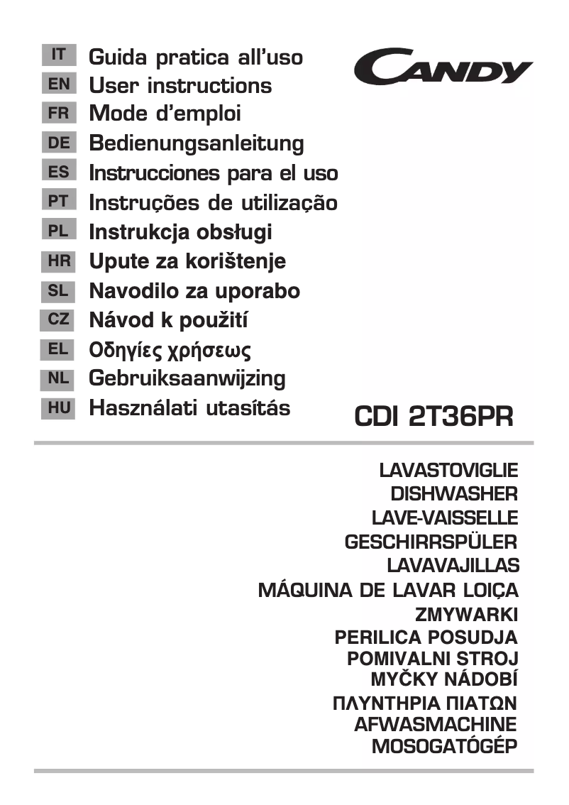 Page 1 de la notice Manuel utilisateur Candy CDI 2T36PR