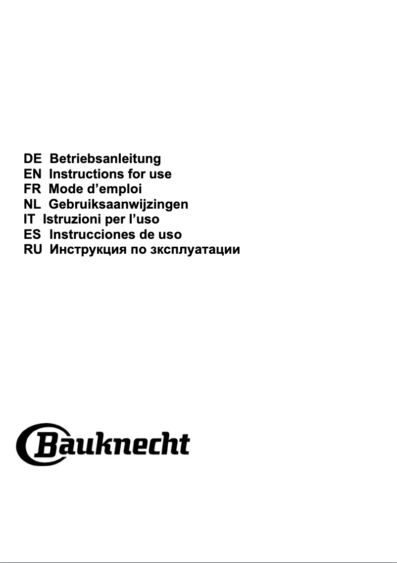 Page n°1 - Manuel utilisateur Bauknecht DBHVP 83 LT K