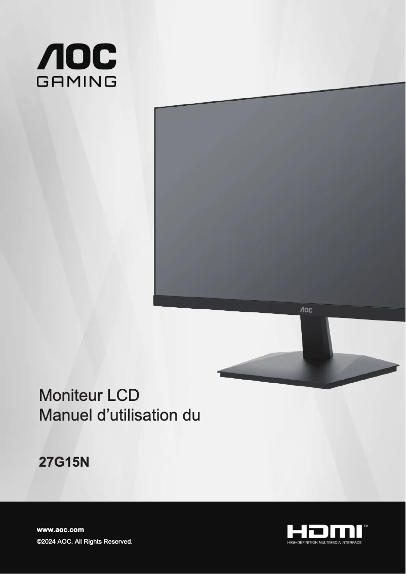 Page n°1 - Manuel utilisateur AOC 27G15N