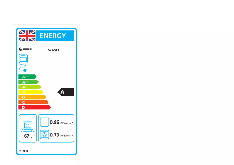 Page n°1 - Label énergétique Caple C2601BS