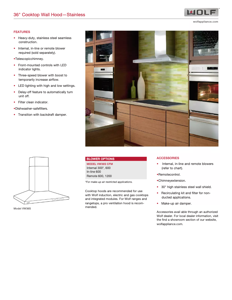 Page n°1 - Manuel utilisateur Wolf VW36S