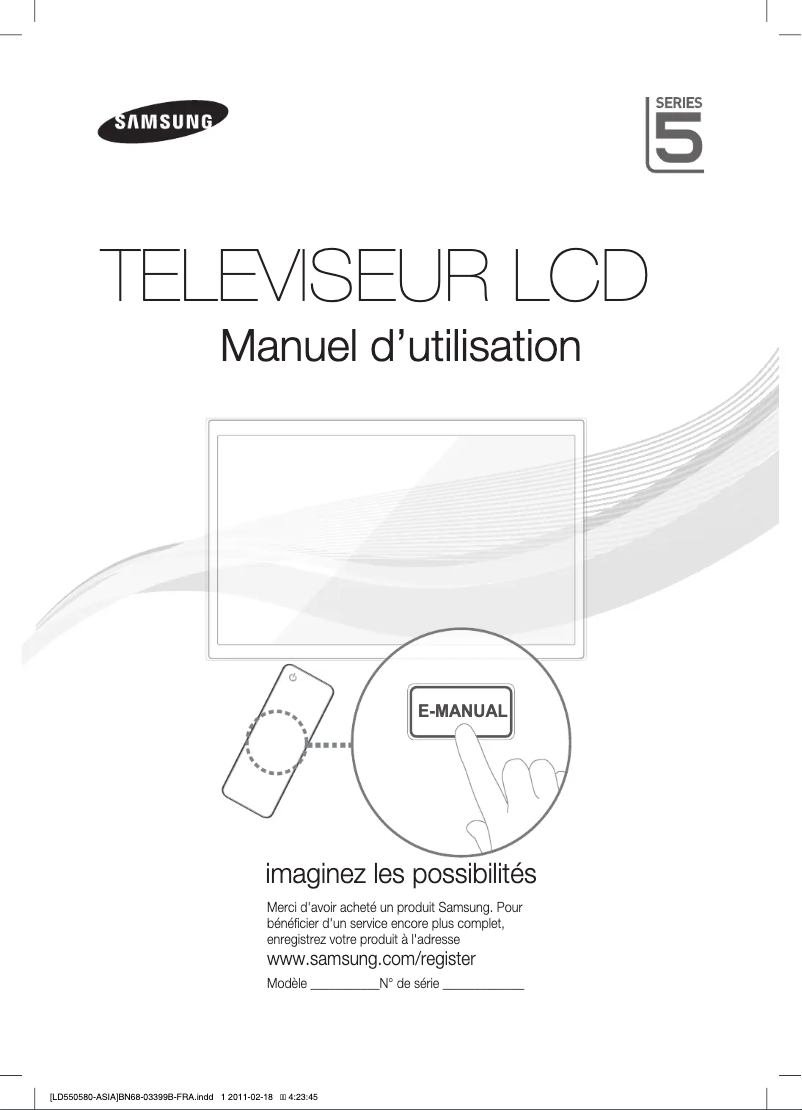 Page 1 de la notice Guide d'installation Samsung LA37D550K7R