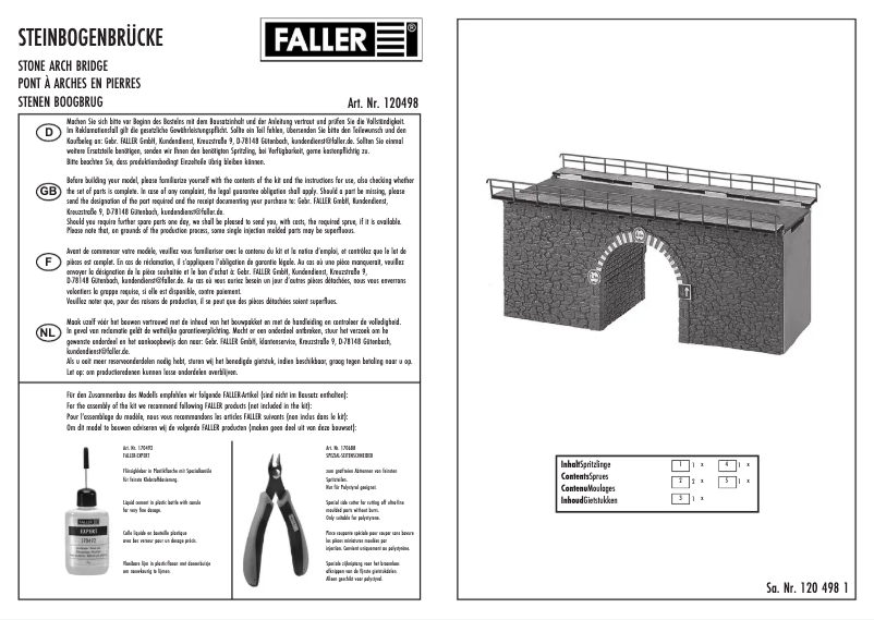 Page 1 de la notice Manuel utilisateur Faller 120498