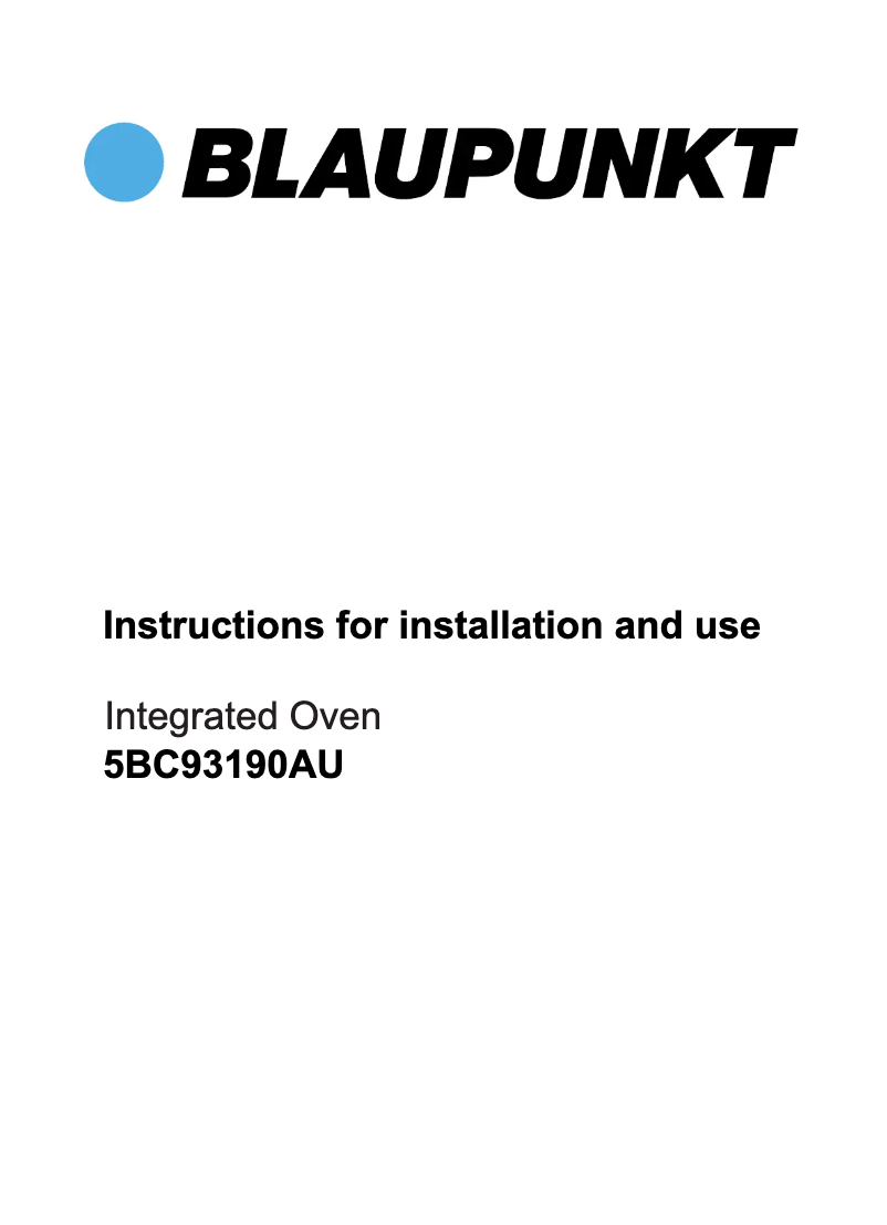 Página 1 del manual Guía de instalación Blaupunkt 5BC93190AU