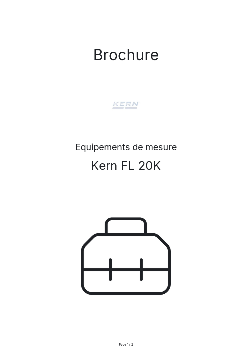 Image de la première page du manuel de l'appareil FL 20K