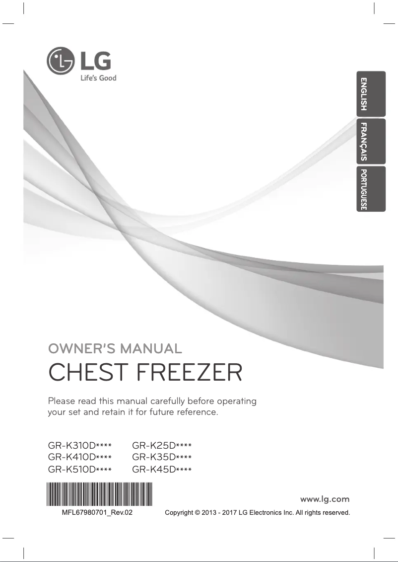 Page 1 de la notice Manuel utilisateur LG GR-K25DSLC