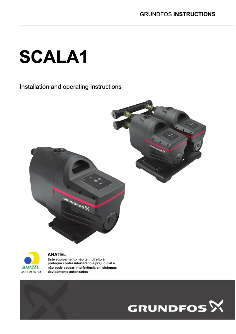 Page n°1 - Guide d'installation Grundfos SCALA1