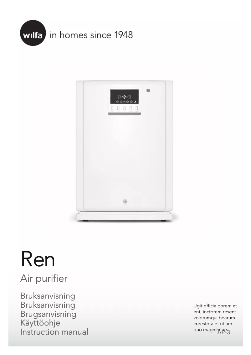 Page n°1 - Manuel utilisateur Wilfa REN AP-3