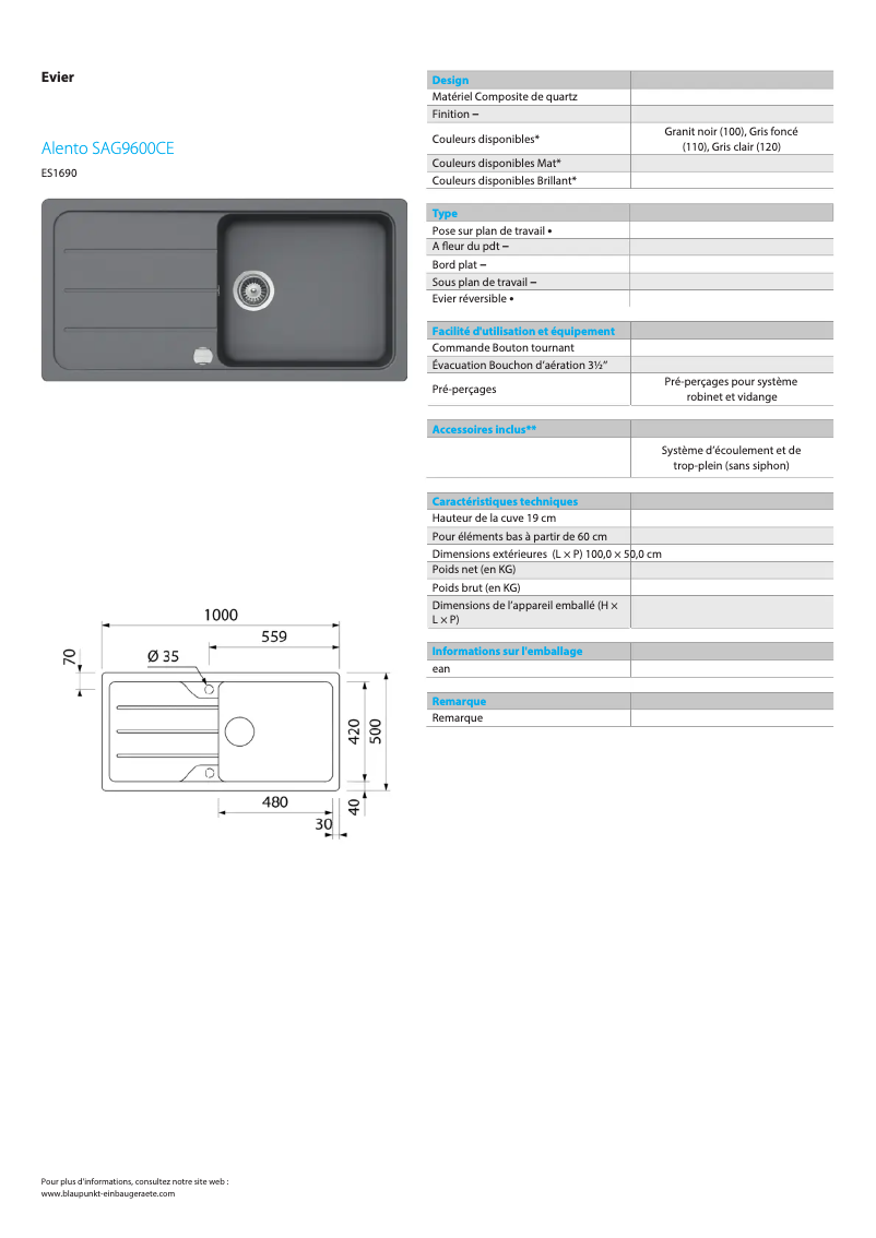 Image de la première page du manuel de l'appareil Alento SAG9600CE