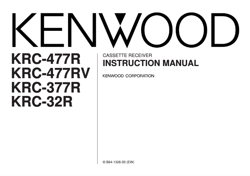 Page n°1 - Manuel utilisateur Kenwood KRC-377
