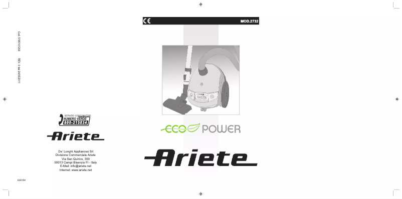 Page 1 de la notice Manuel utilisateur Ariete 2732 Eco Power