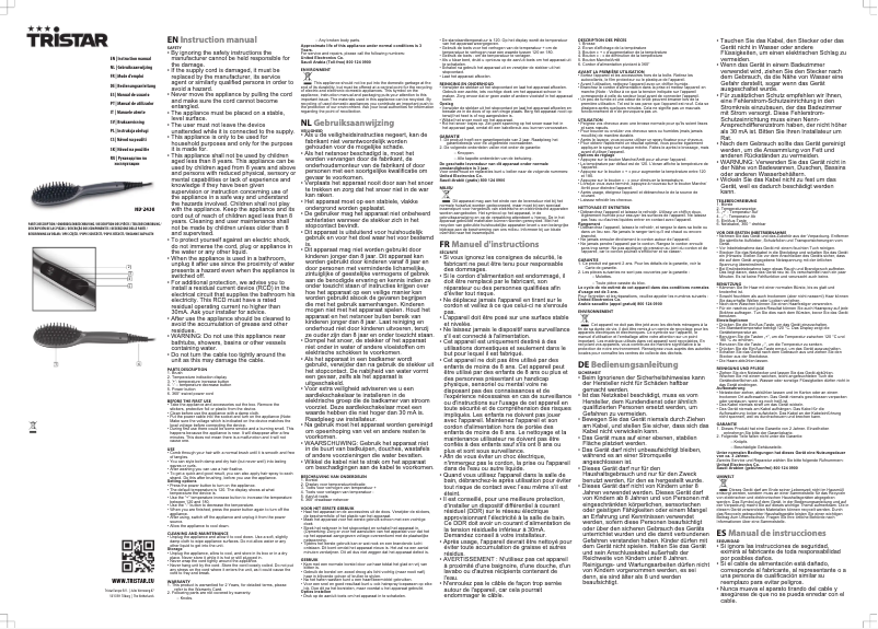 Page 1 de la notice Manuel utilisateur TriStar HD-2430