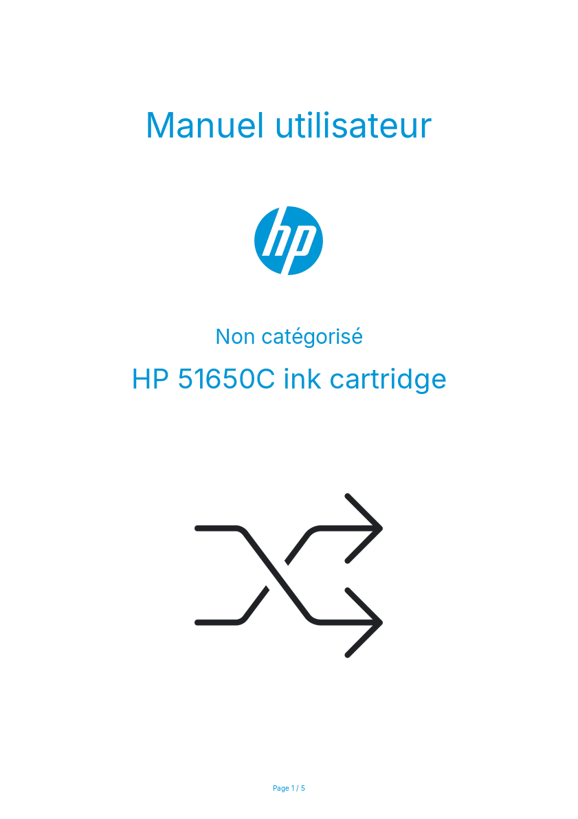 Image de la première page du manuel de l'appareil 51650C ink cartridge