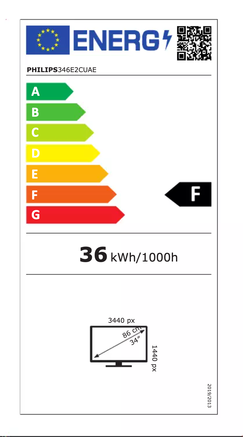Page 1 of the manual Energy Label Philips 346E2CUAE