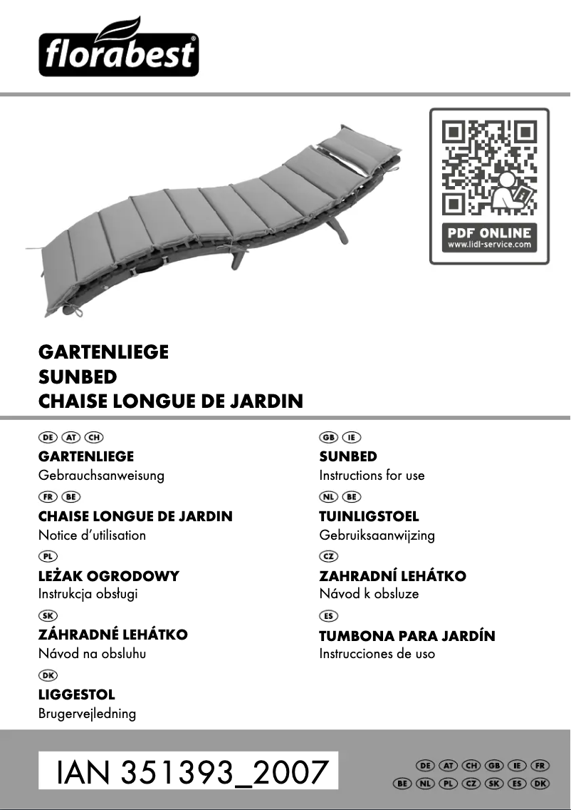 Page 1 de la notice Manuel utilisateur Florabest IAN 351393