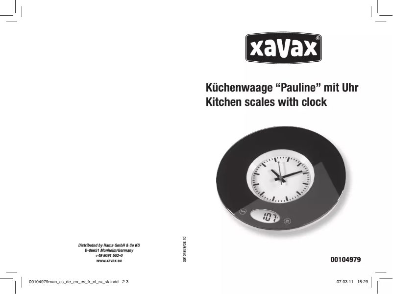 Página 1 del manual Manual de usuario Xavax Pauline