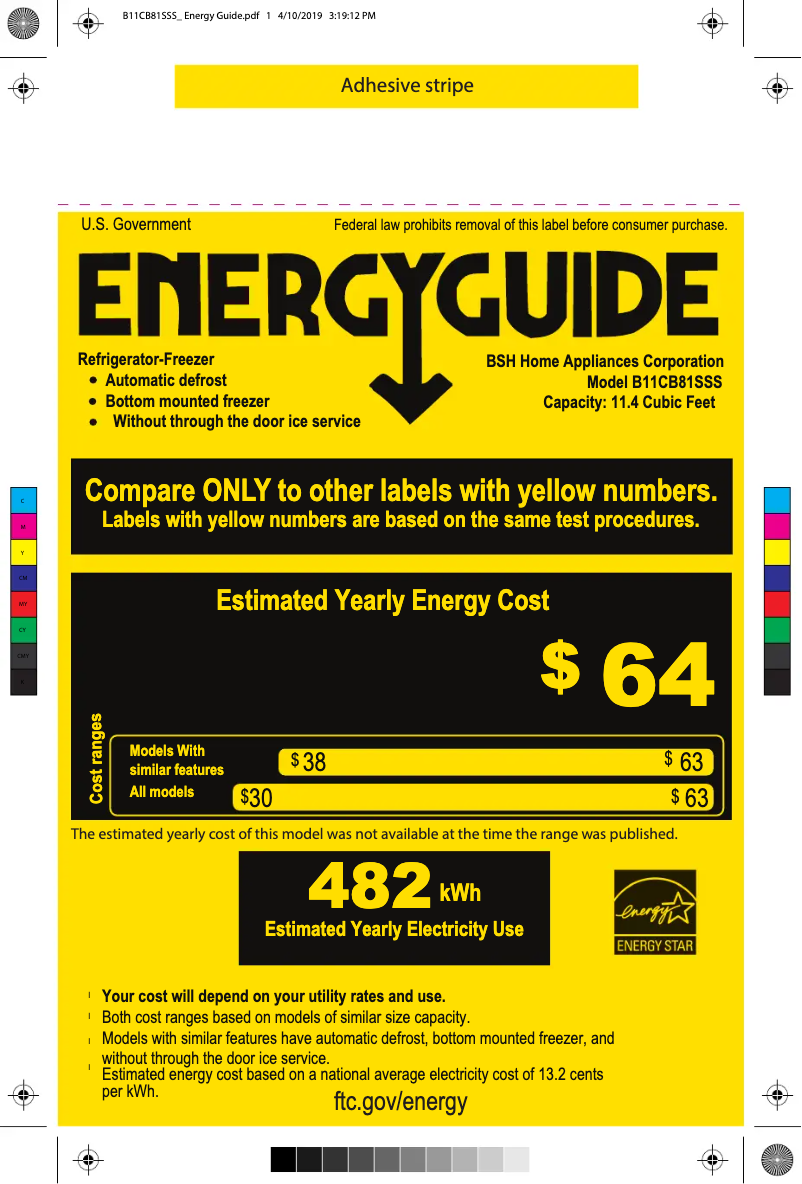 Page 1 of the manual Energy Label Bosch B11CB81SSS